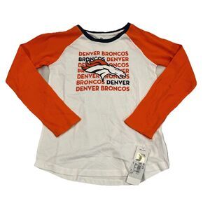 Denver Broncos Shirt Girls Large 10-12 Long Sleeve Football NFL Team Apparel New
